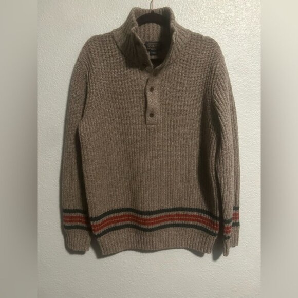 Men’s Pendleton 100% lambs wool half button up sweater - Picture 2 of 9